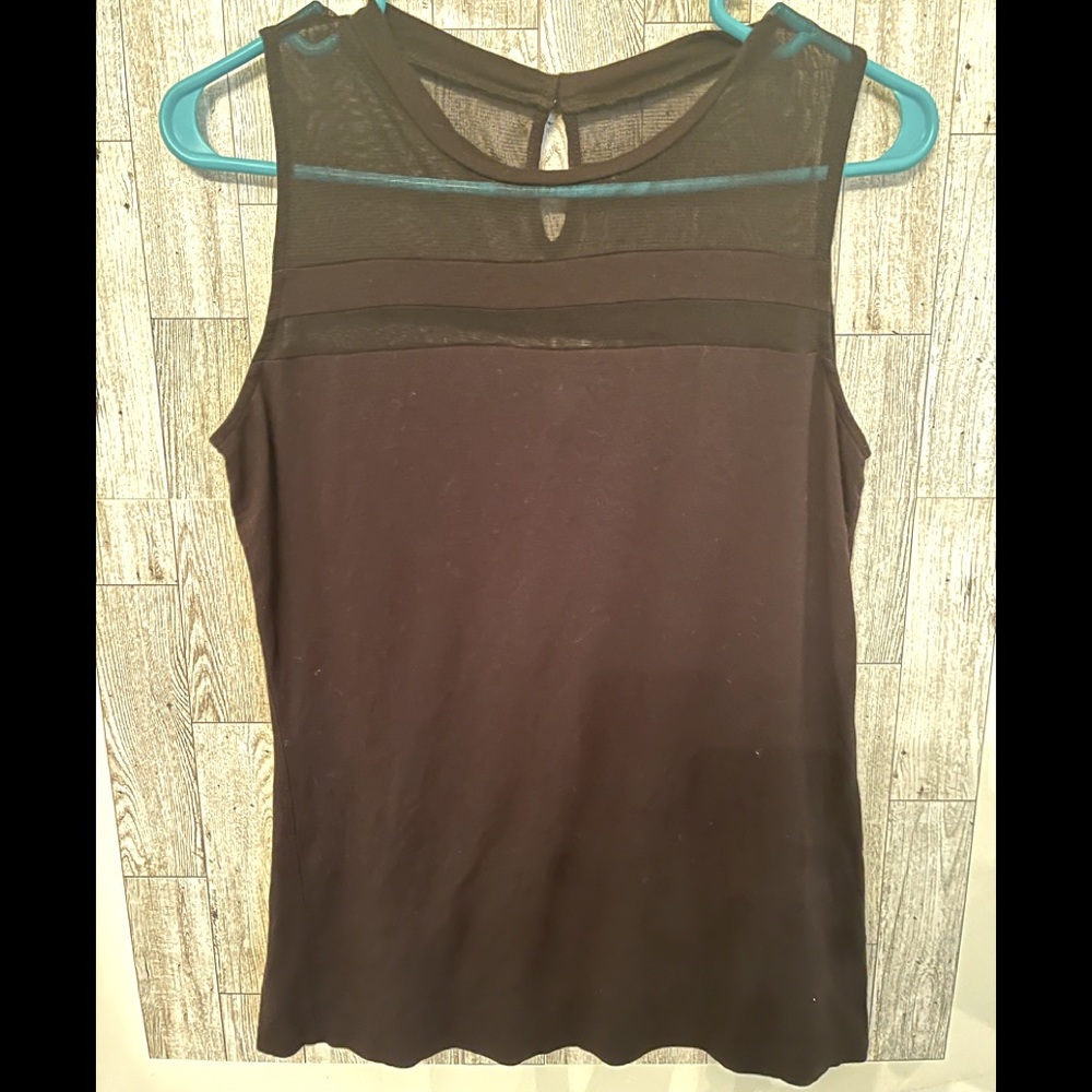 Black super soft sheer on the shoulders up to neck